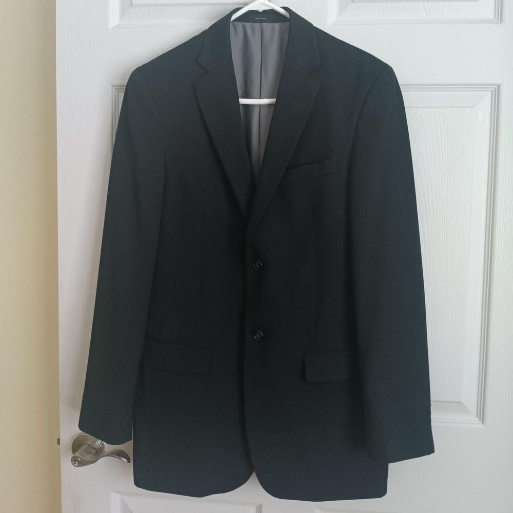 JF J. Ferrar All Black Suit Jacket Size 38